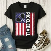 Pickleball American Flag Funny Pickleball Lover Women's T-Shirt thumb 3