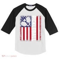 Pickleball American Flag Funny Pickleball Lover Kids Colorblock Raglan Jersey thumb 0