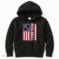 Pickleball American Flag Funny Pickleball Lover Kids Hoodie thumb 0