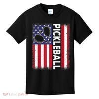 Pickleball American Flag Funny Pickleball Lover Kids T-Shirt thumb 0