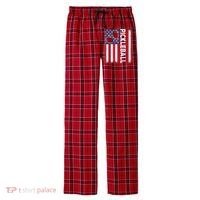 Pickleball American Flag Funny Pickleball Lover Men's Flannel Plaid Pajama Pants thumb 0