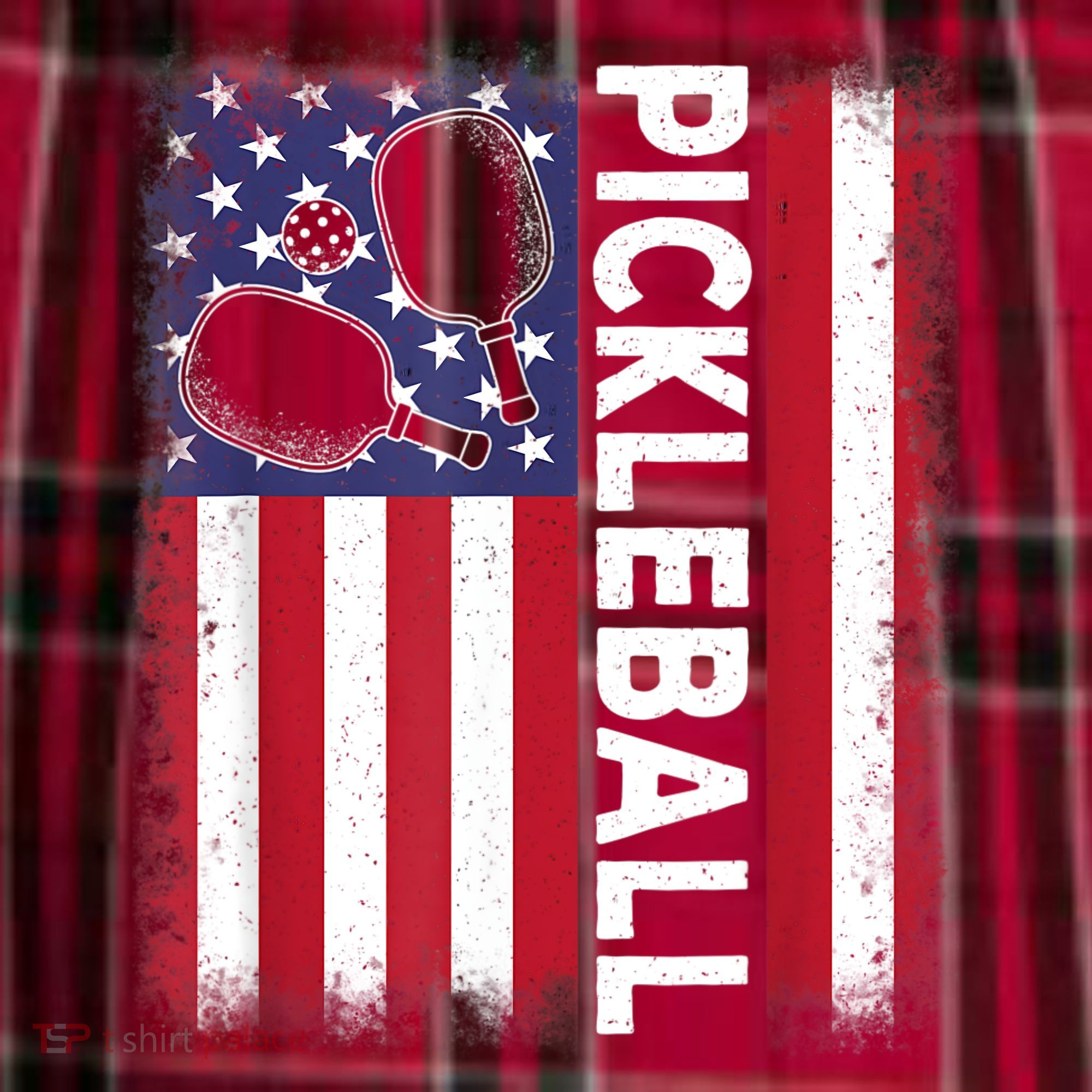 Pickleball American Flag Funny Pickleball Lover Men's Flannel Plaid Pajama Pants