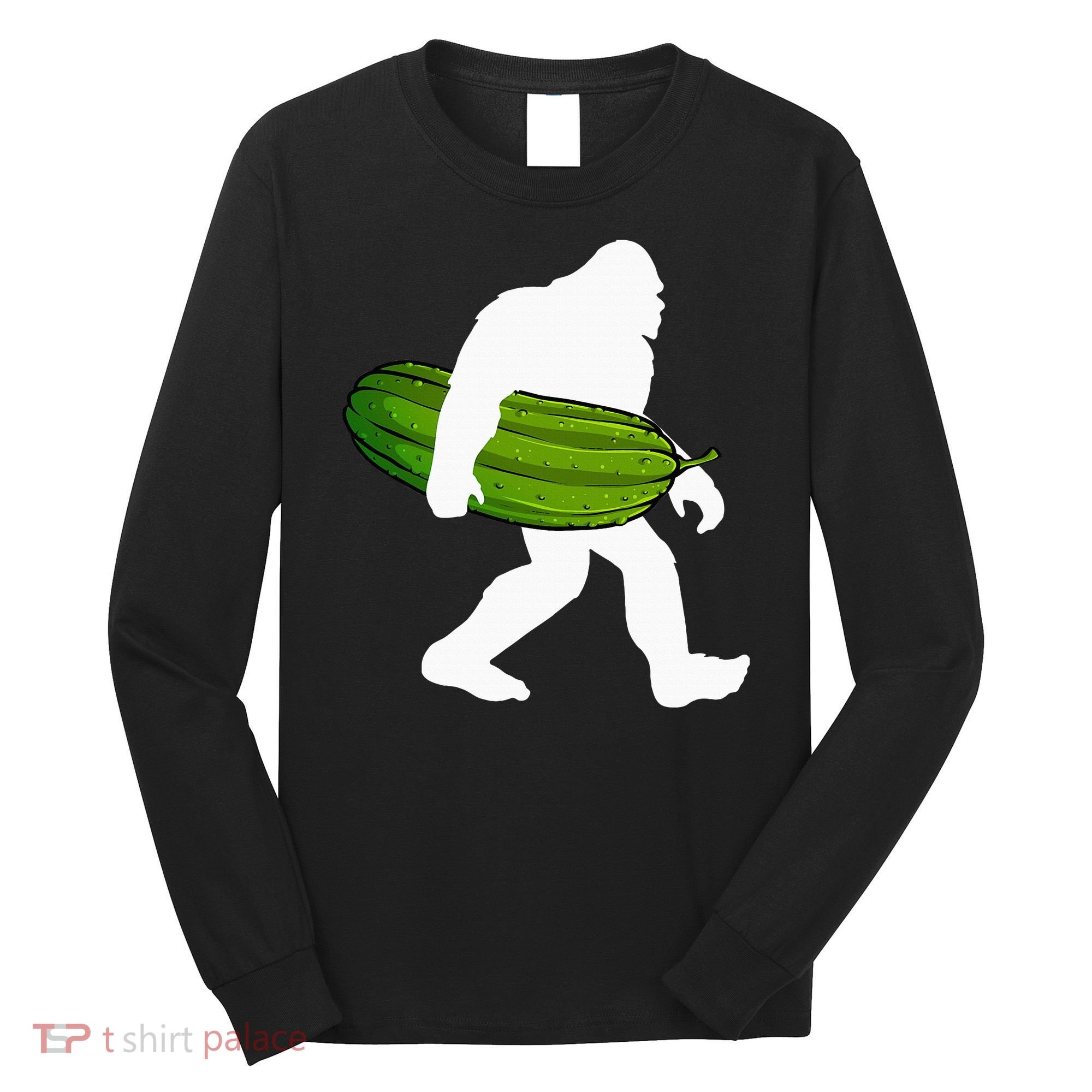 Pickle Art For Women Bigfoot Cucumber Long Sleeve Shirt