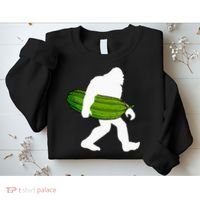 Pickle Art For Women Bigfoot Cucumber Sweatshirt thumb 2