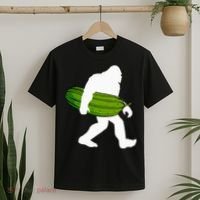 Pickle Art For Women Bigfoot Cucumber T-Shirt thumb 2