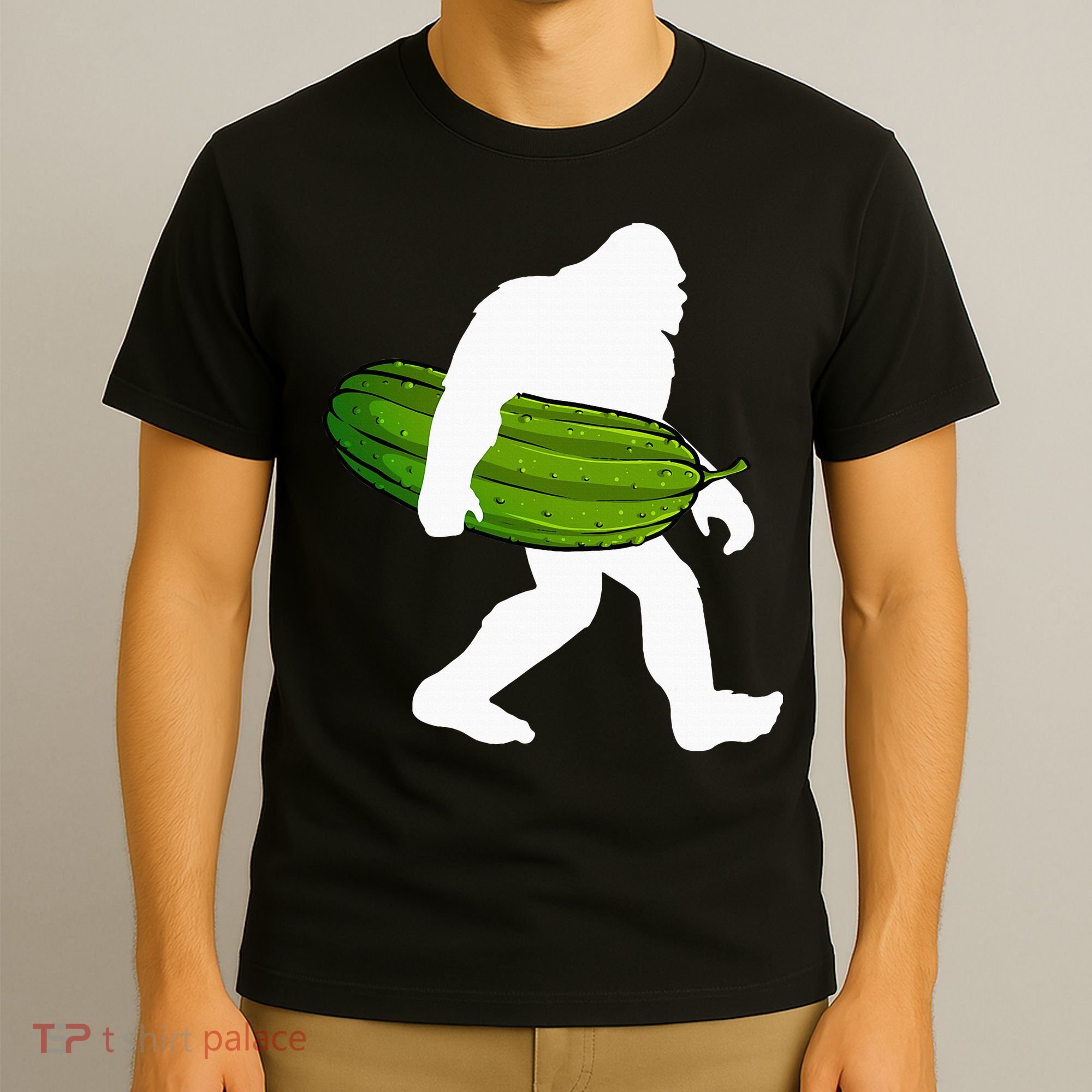 Pickle Art For Women Bigfoot Cucumber T-Shirt