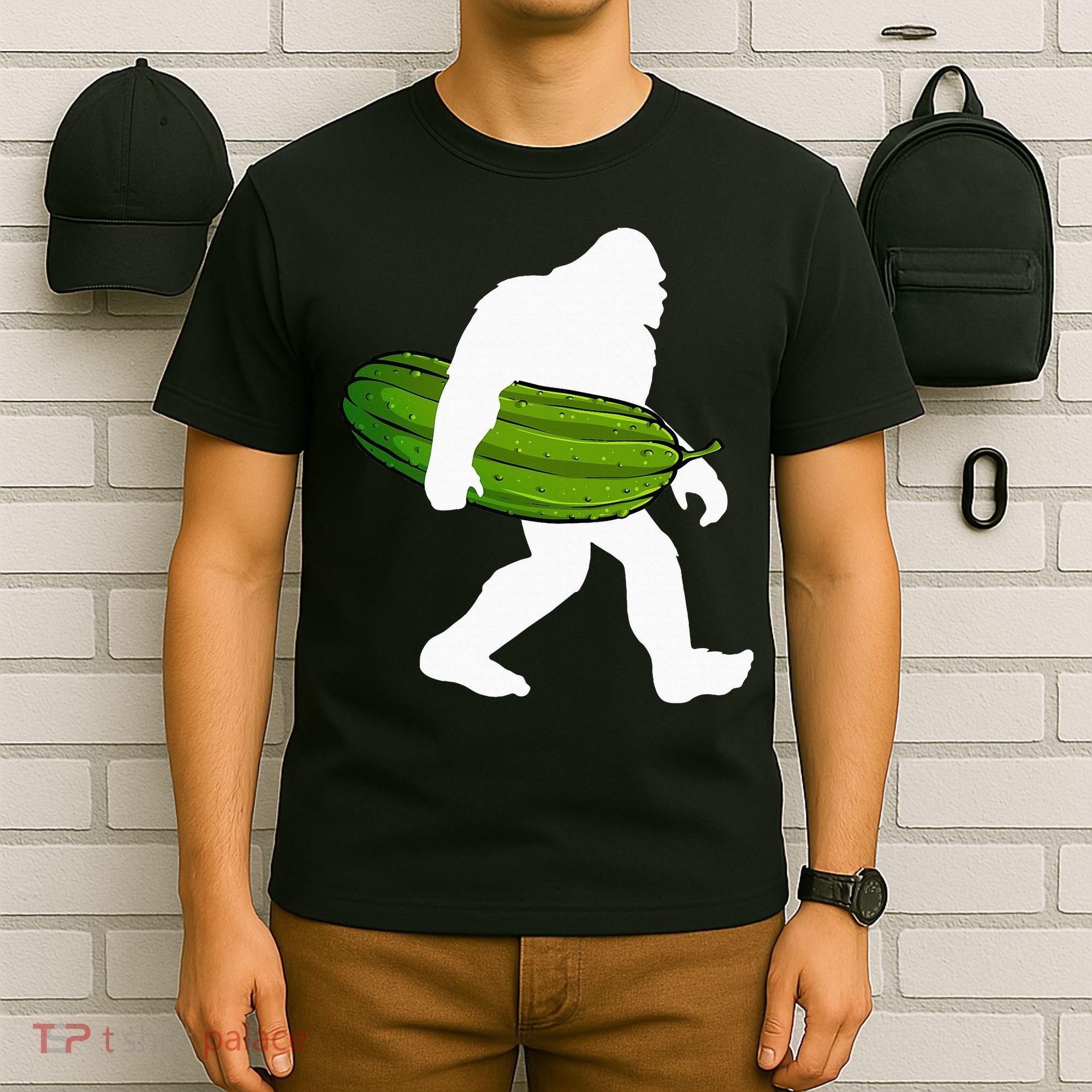 Pickle Art For Women Bigfoot Cucumber T-Shirt