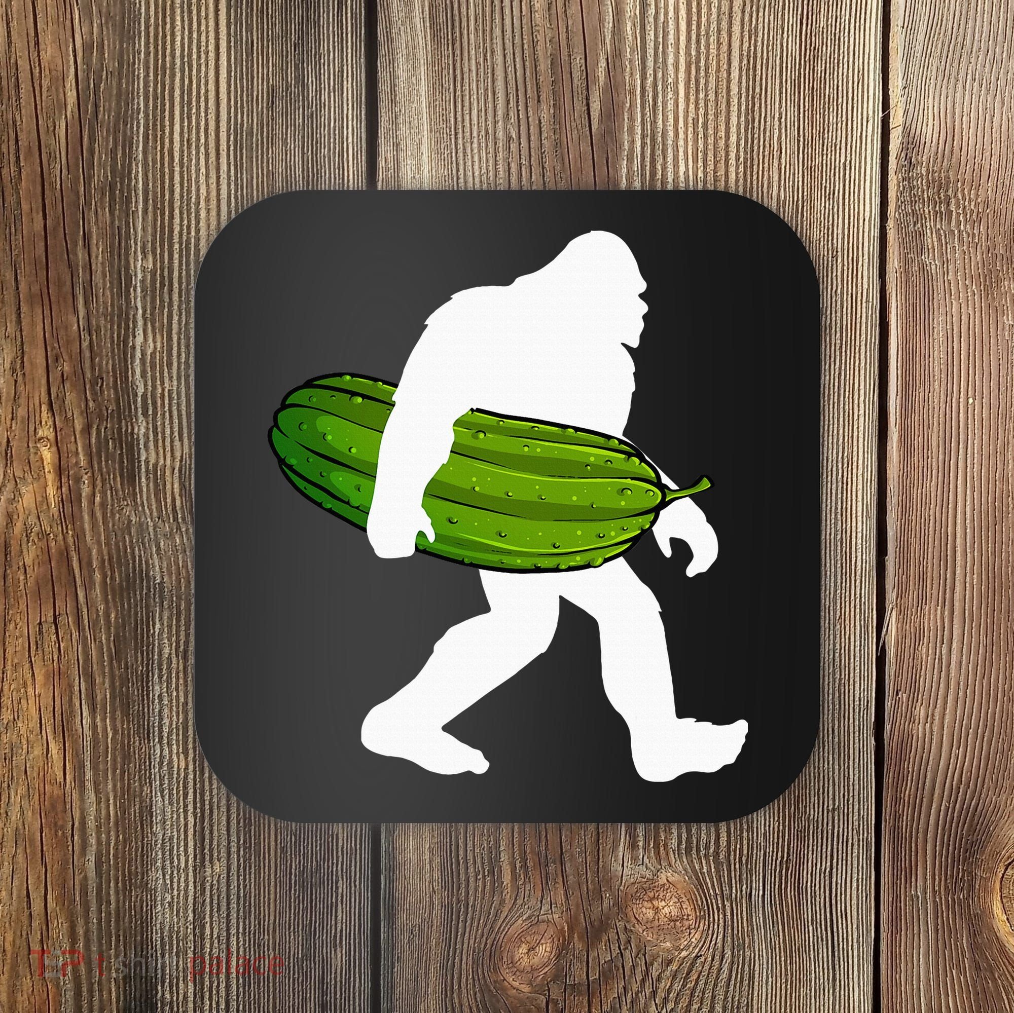 Pickle Art For Women Bigfoot Cucumber Coaster