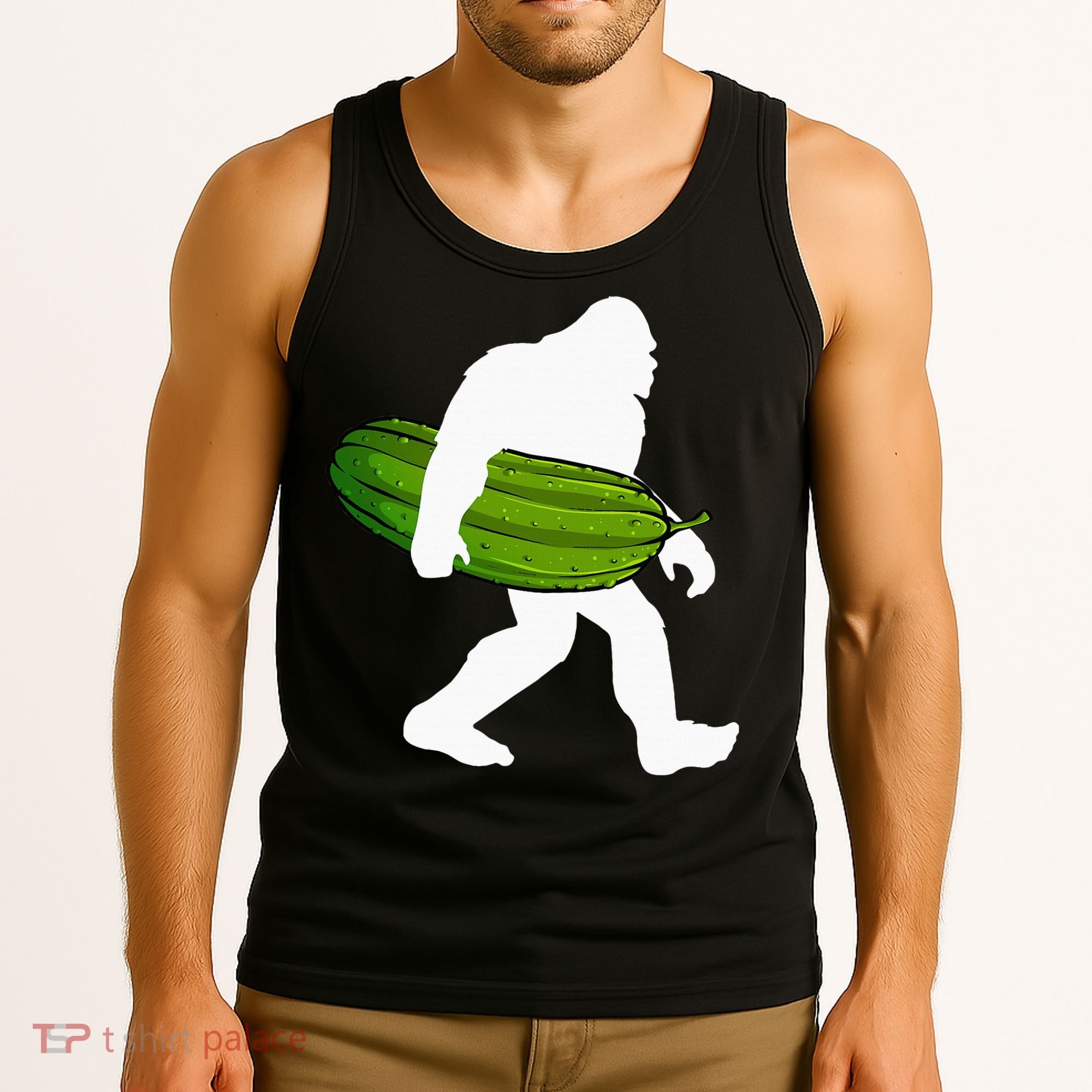 Pickle Art For Women Bigfoot Cucumber Tank Top