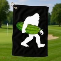 Pickle Art For Women Bigfoot Cucumber Golf Towel thumb 1