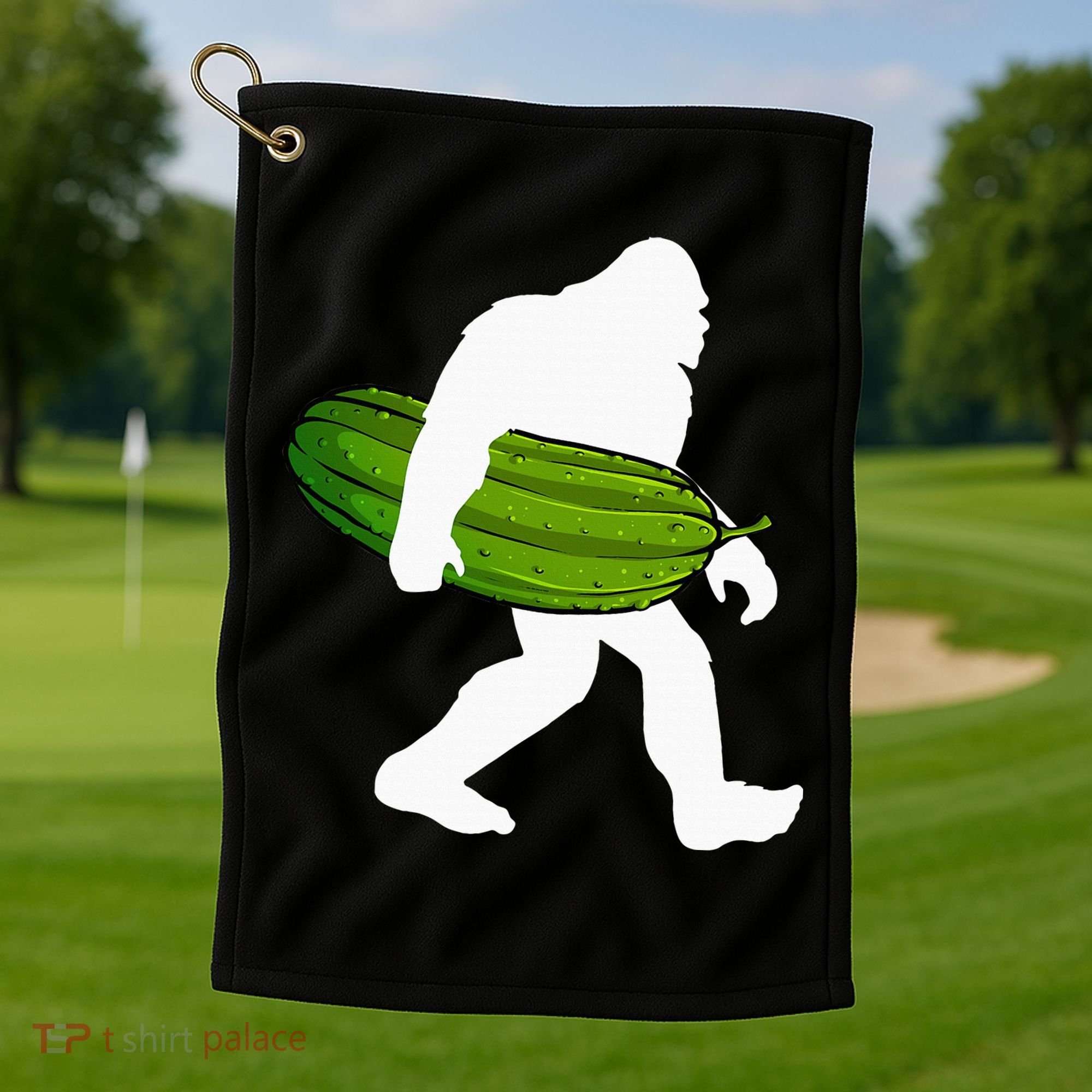 Pickle Art For Women Bigfoot Cucumber Golf Towel