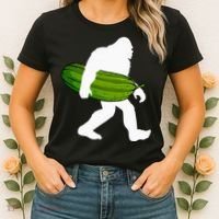 Pickle Art For Women Bigfoot Cucumber Women's T-Shirt thumb 2
