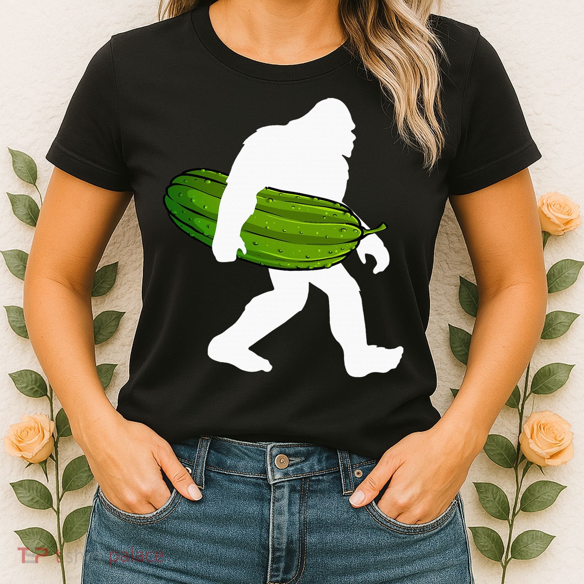 Pickle Art For Women Bigfoot Cucumber Women's T-Shirt