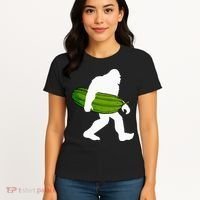 Pickle Art For Women Bigfoot Cucumber Women's T-Shirt thumb 4