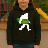 Pickle Art For Women Bigfoot Cucumber Kids Hoodie thumb 3