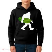 Pickle Art For Women Bigfoot Cucumber Kids Hoodie thumb 4