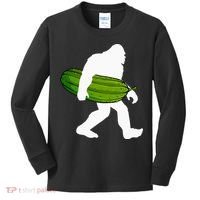Pickle Art For Women Bigfoot Cucumber Kids Long Sleeve Shirt thumb 0