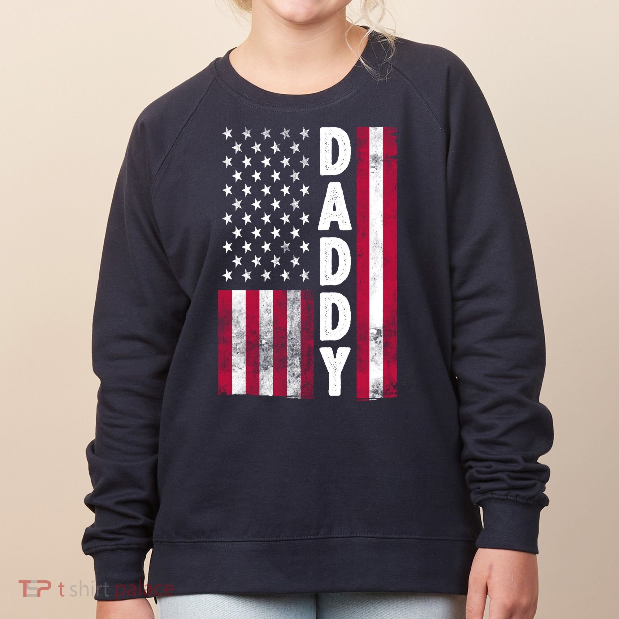 Patriotic American Flag Dad Father's Day Women's Sweatshirt