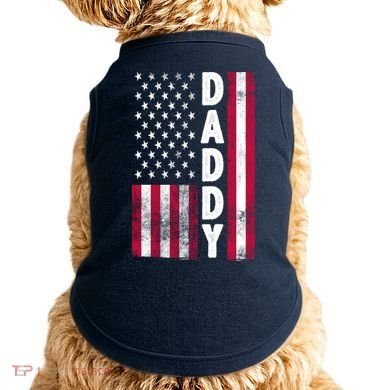 Patriotic American Flag Dad Father's Day Doggie Tank