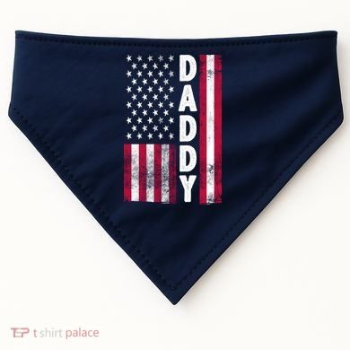 Patriotic American Flag Dad Father's Day USA-Made Doggie Bandana