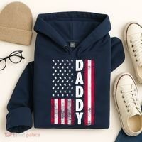 Patriotic American Flag Dad Father's Day Hoodie thumb 4