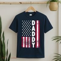 Patriotic American Flag Dad Father's Day T-Shirt thumb 2