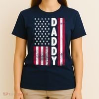 Patriotic American Flag Dad Father's Day T-Shirt thumb 4