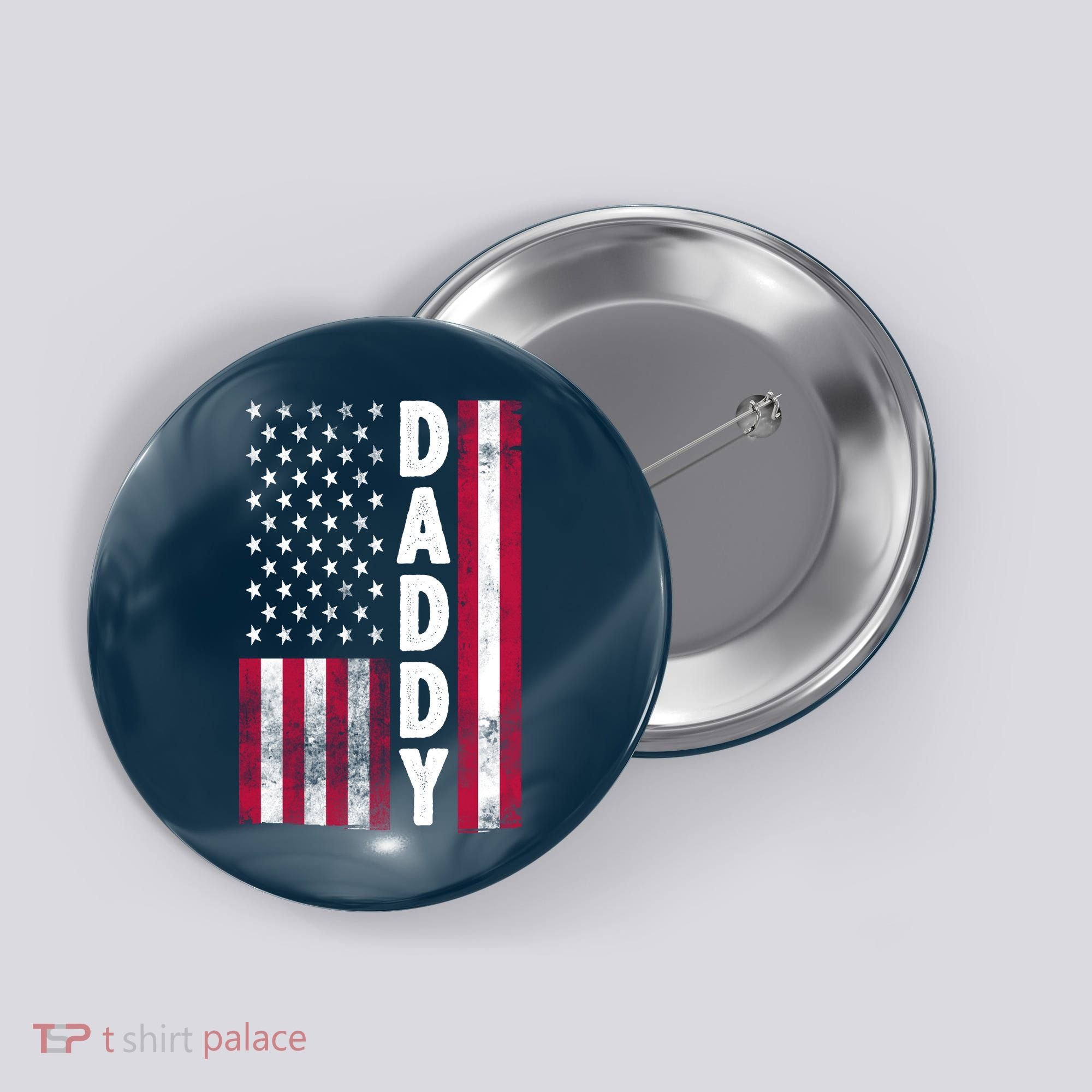 Patriotic American Flag Dad Father's Day Button