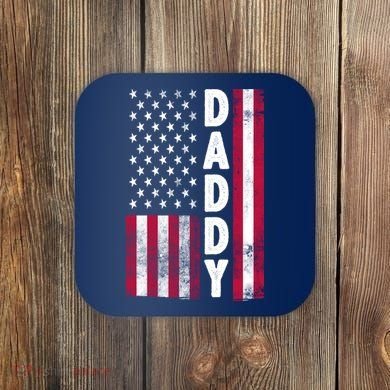 Patriotic American Flag Dad Father's Day Coaster