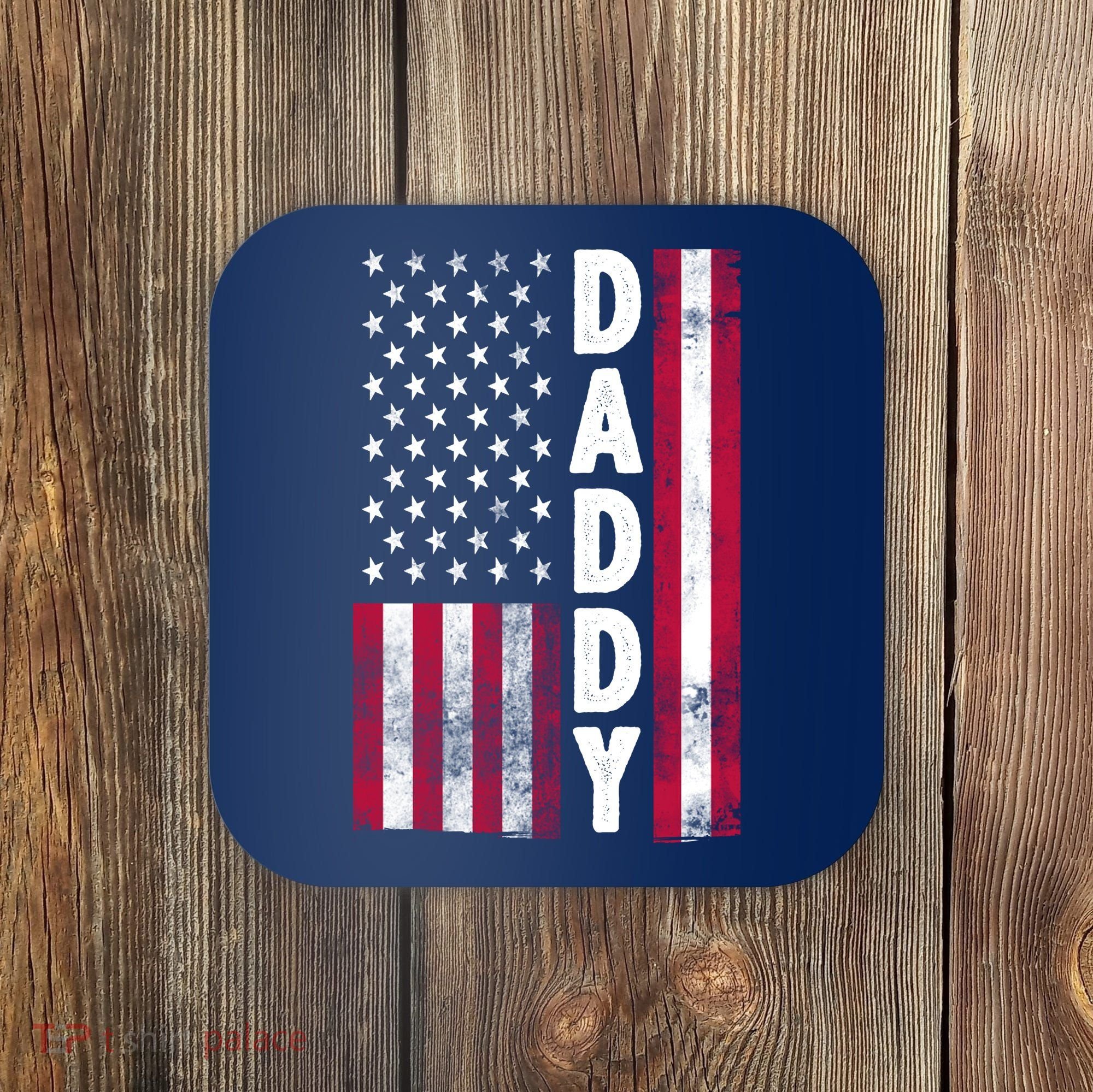Patriotic American Flag Dad Father's Day Coaster