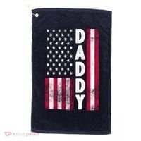 Patriotic American Flag Dad Father's Day Golf Towel thumb 0