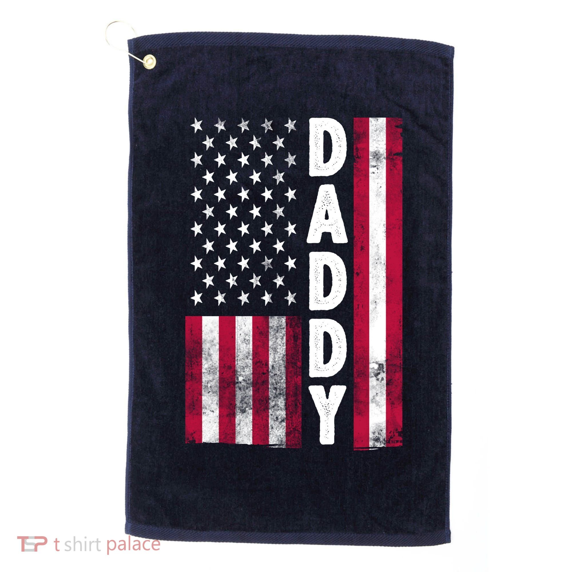 Patriotic American Flag Dad Father's Day Golf Towel
