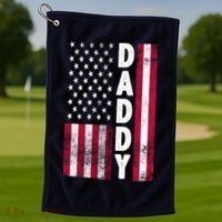Patriotic American Flag Dad Father's Day Golf Towel thumb 1