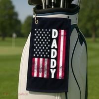 Patriotic American Flag Dad Father's Day Golf Towel thumb 2
