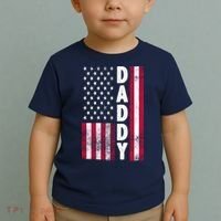 Patriotic American Flag Dad Father's Day Toddler T-Shirt thumb 2
