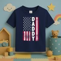 Patriotic American Flag Dad Father's Day Toddler T-Shirt thumb 3