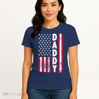 Patriotic American Flag Dad Father's Day Women's T-Shirt thumb 4