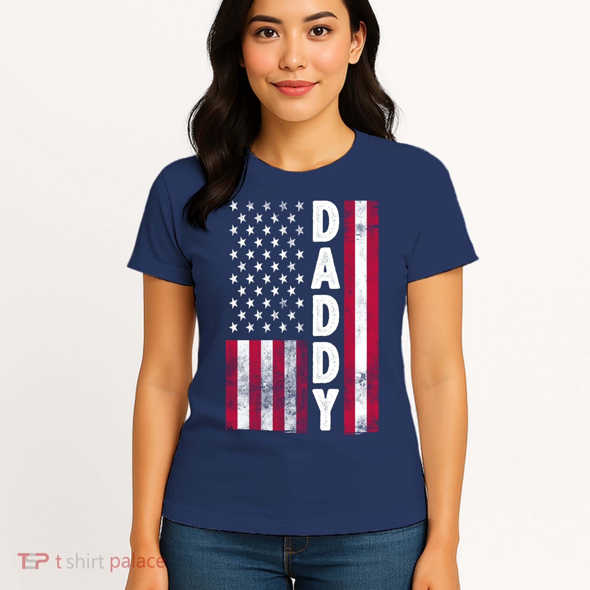 Patriotic American Flag Dad Father's Day Women's T-Shirt
