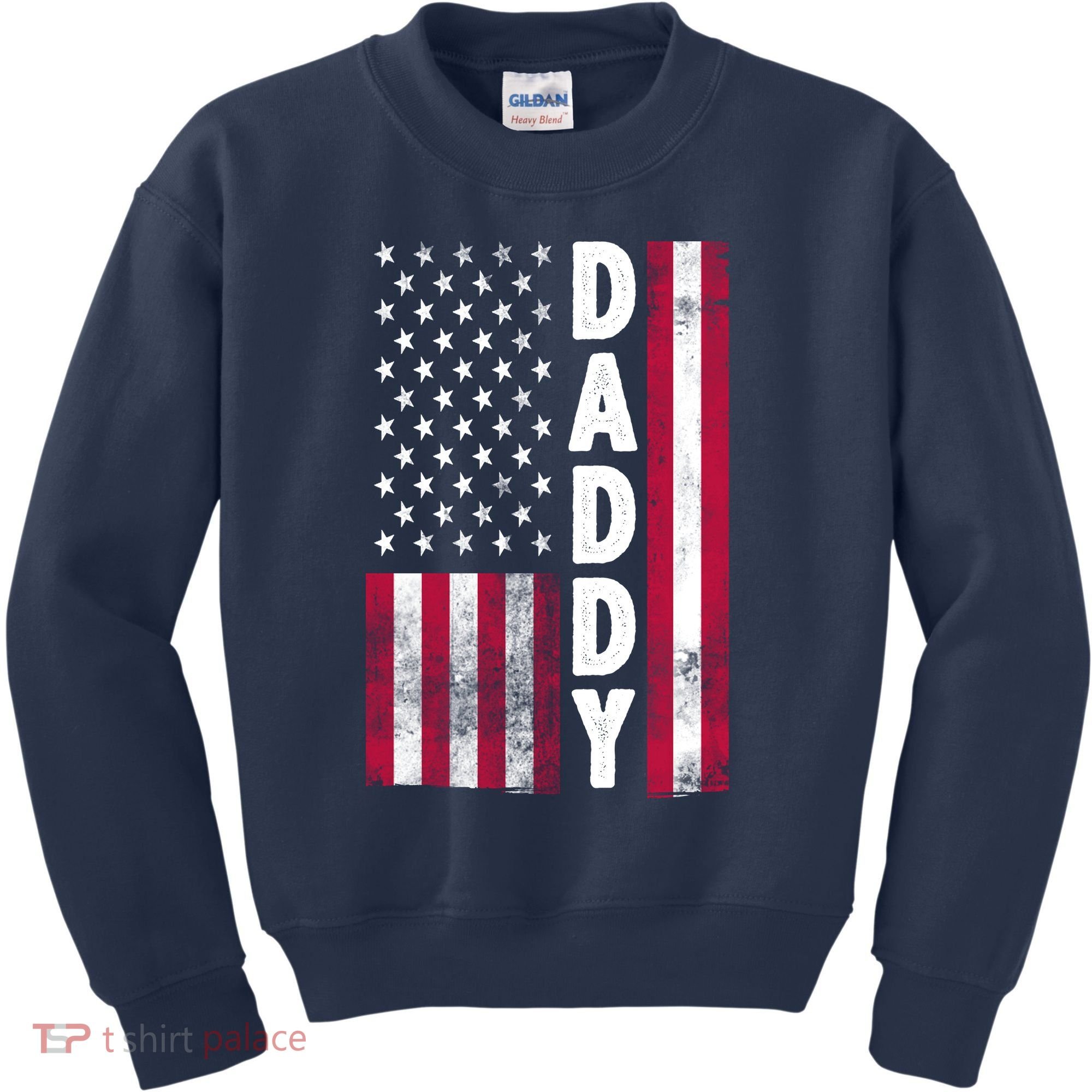 Patriotic American Flag Dad Father's Day Kids Sweatshirt