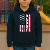 Patriotic American Flag Dad Father's Day Kids Hoodie thumb 3
