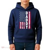Patriotic American Flag Dad Father's Day Kids Hoodie thumb 4