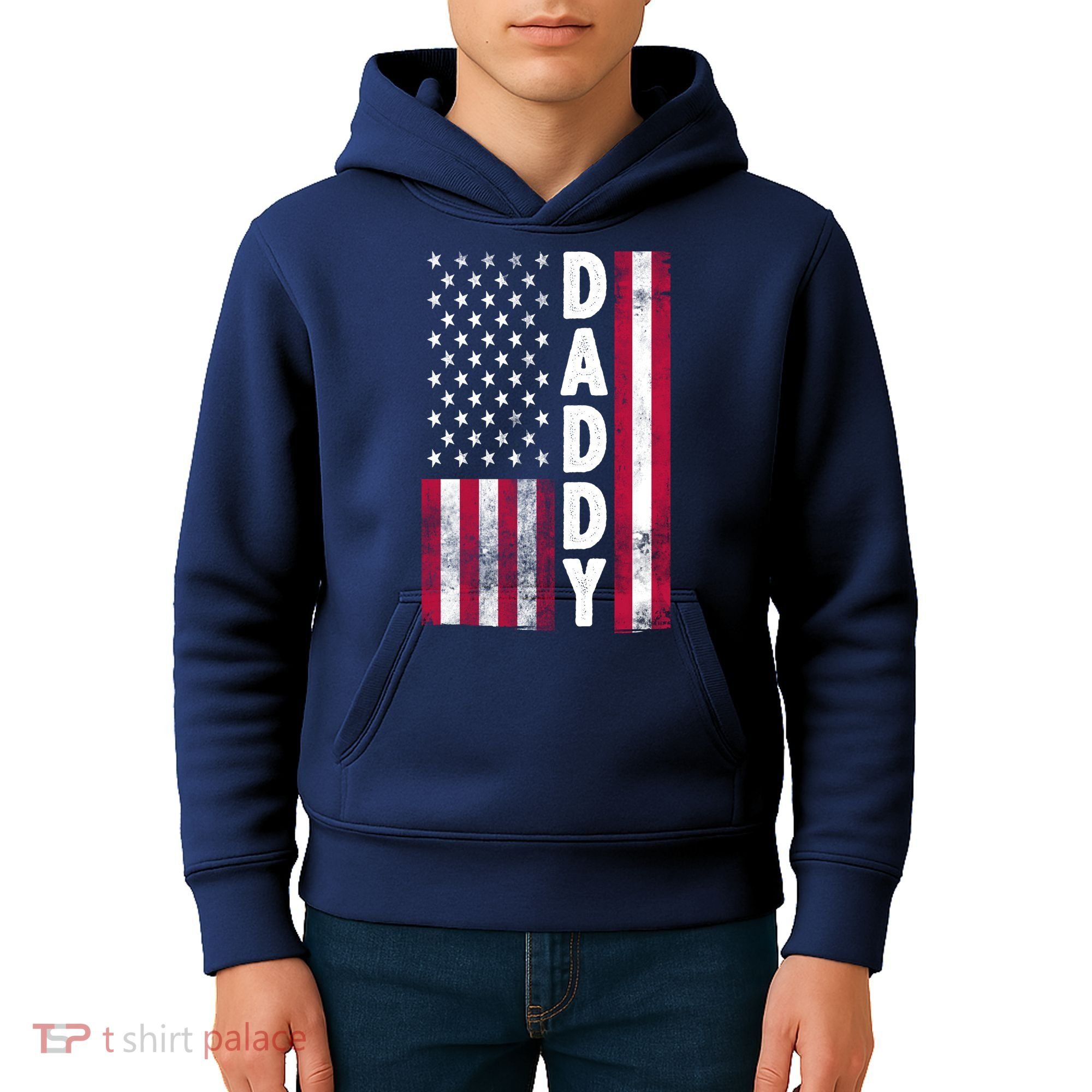 Patriotic American Flag Dad Father's Day Kids Hoodie