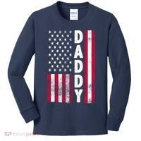 Patriotic American Flag Dad Father's Day Kids Long Sleeve Shirt thumb 0