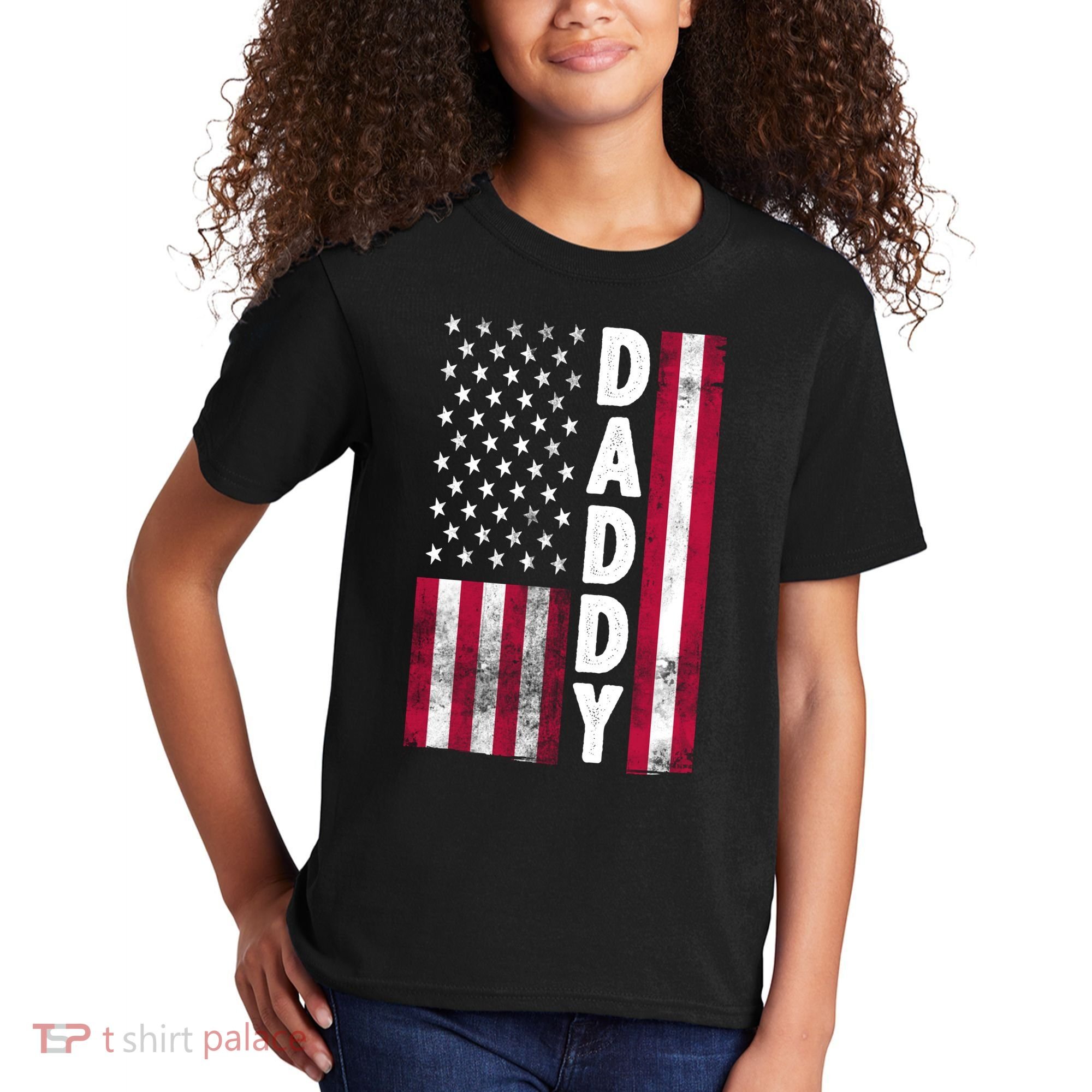Patriotic American Flag Dad Father's Day Kids T-Shirt