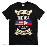 Philippines American Flag USA Filipino Roots Gifts T-Shirt thumb 0