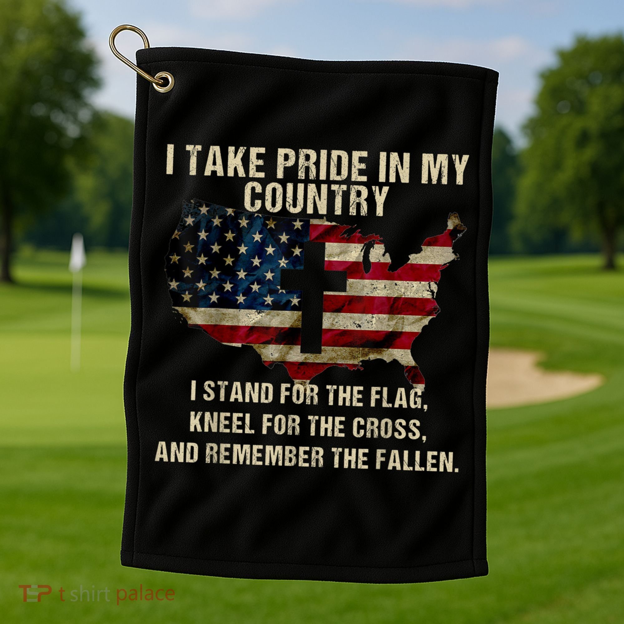 Patriotic American Flag Golf Towel