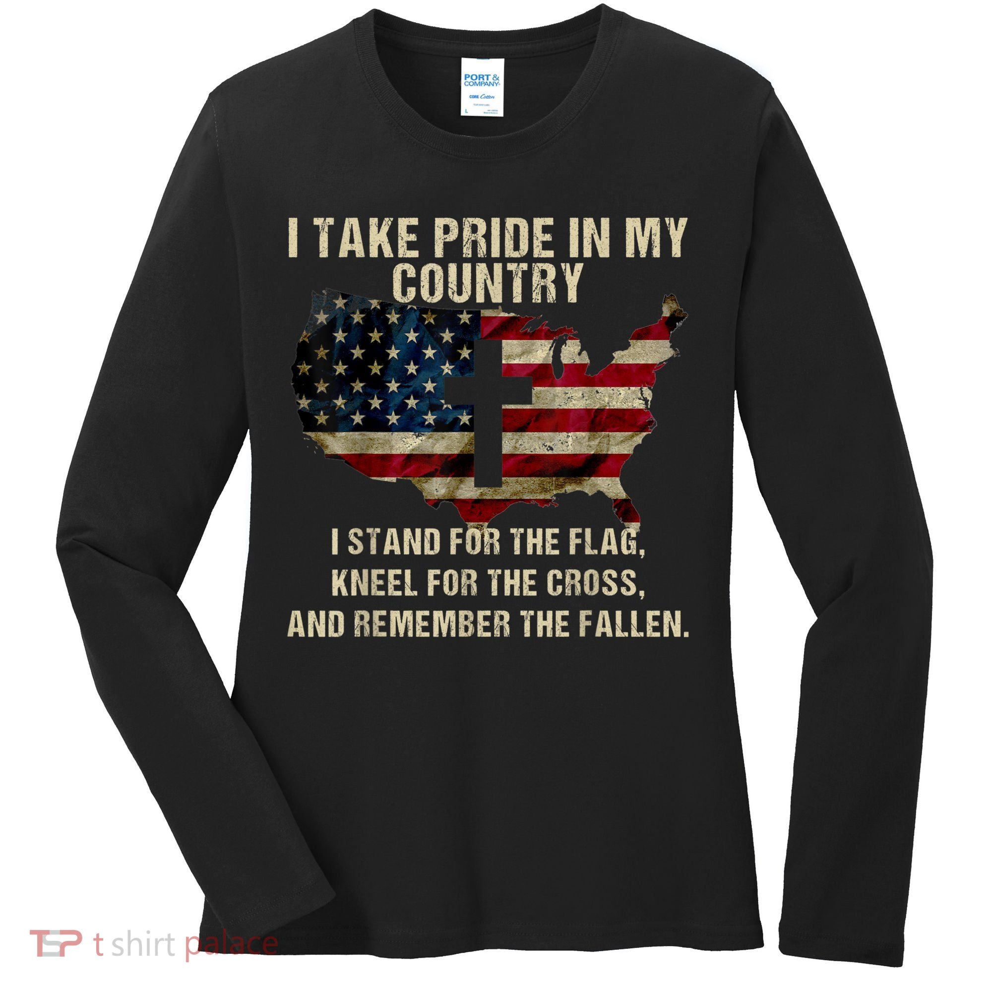 Patriotic American Flag Women's Long Sleeve Shirt