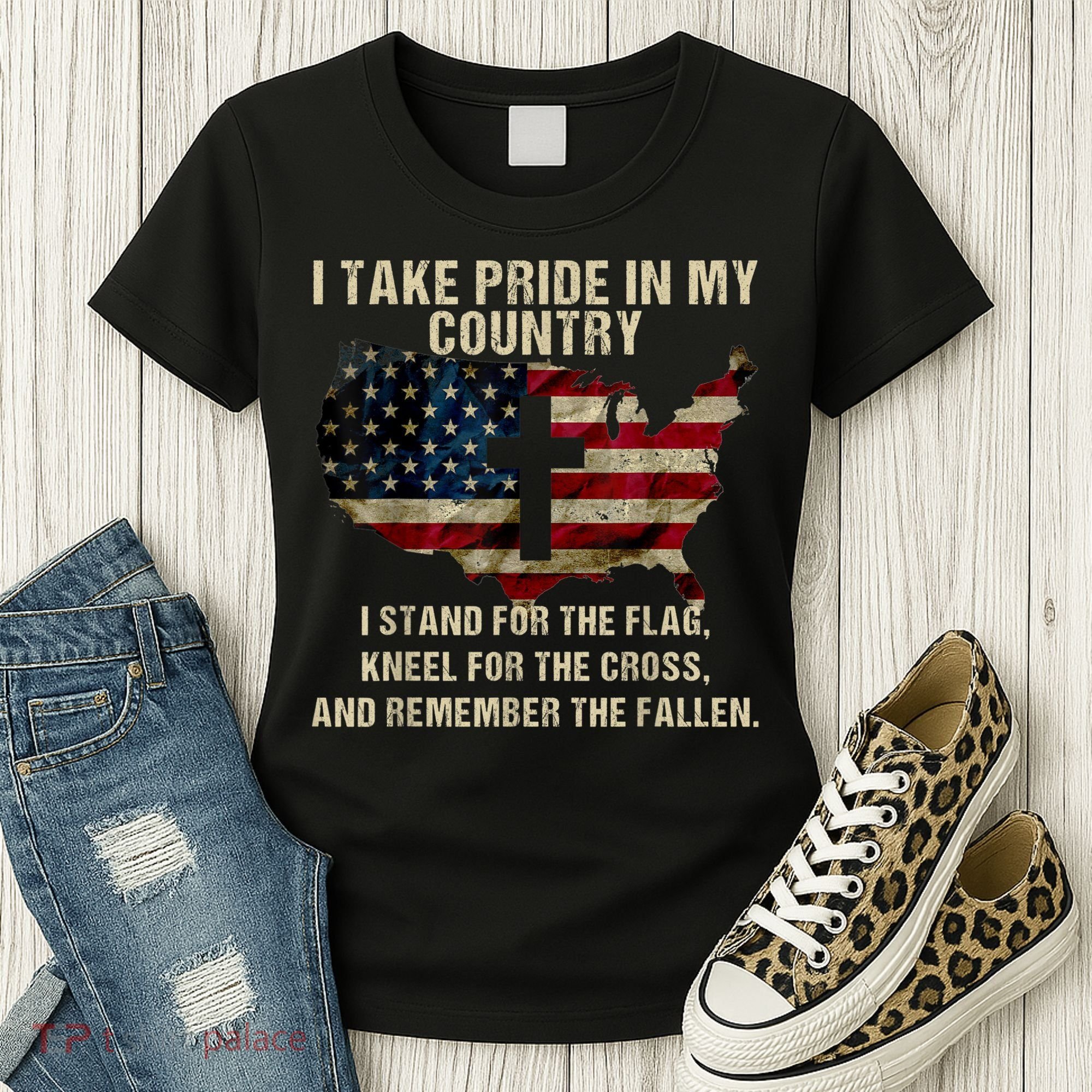 Patriotic American Flag Women's T-Shirt