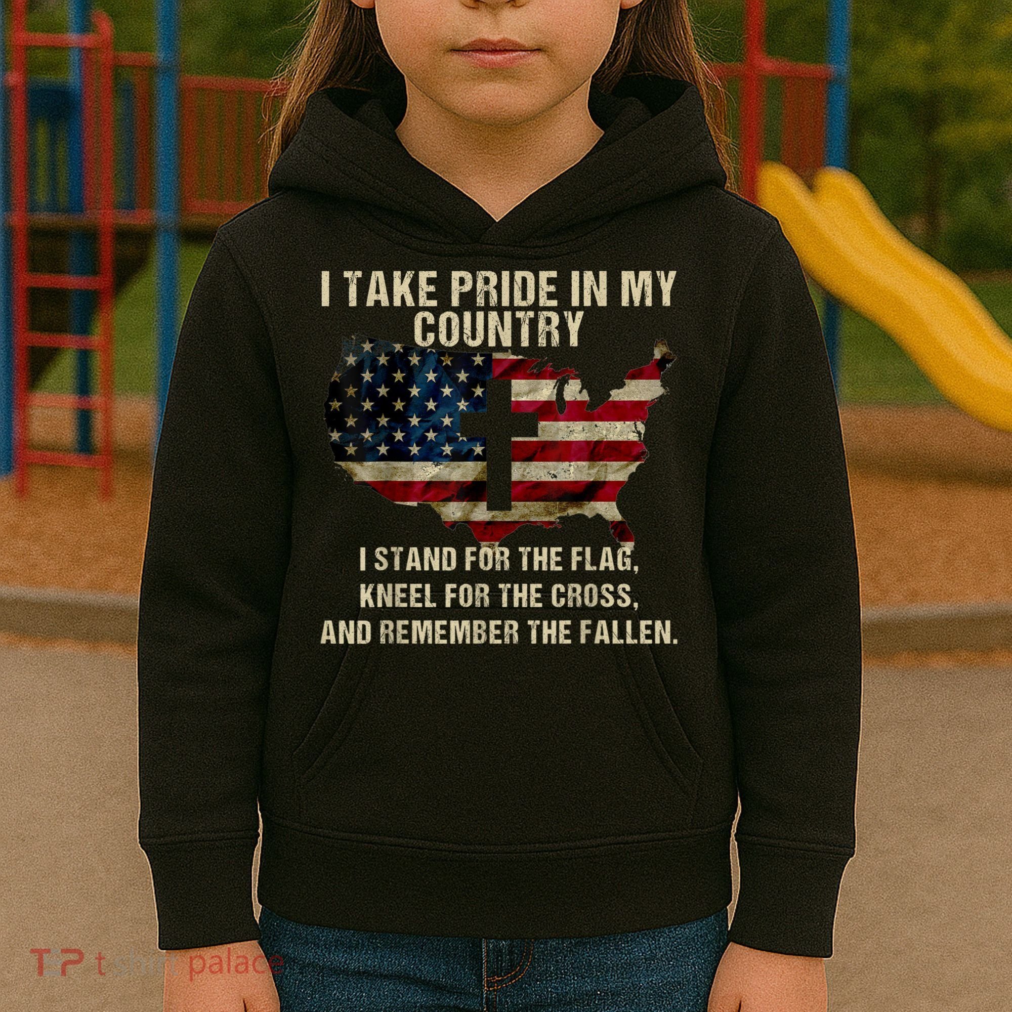 Patriotic American Flag Kids Hoodie