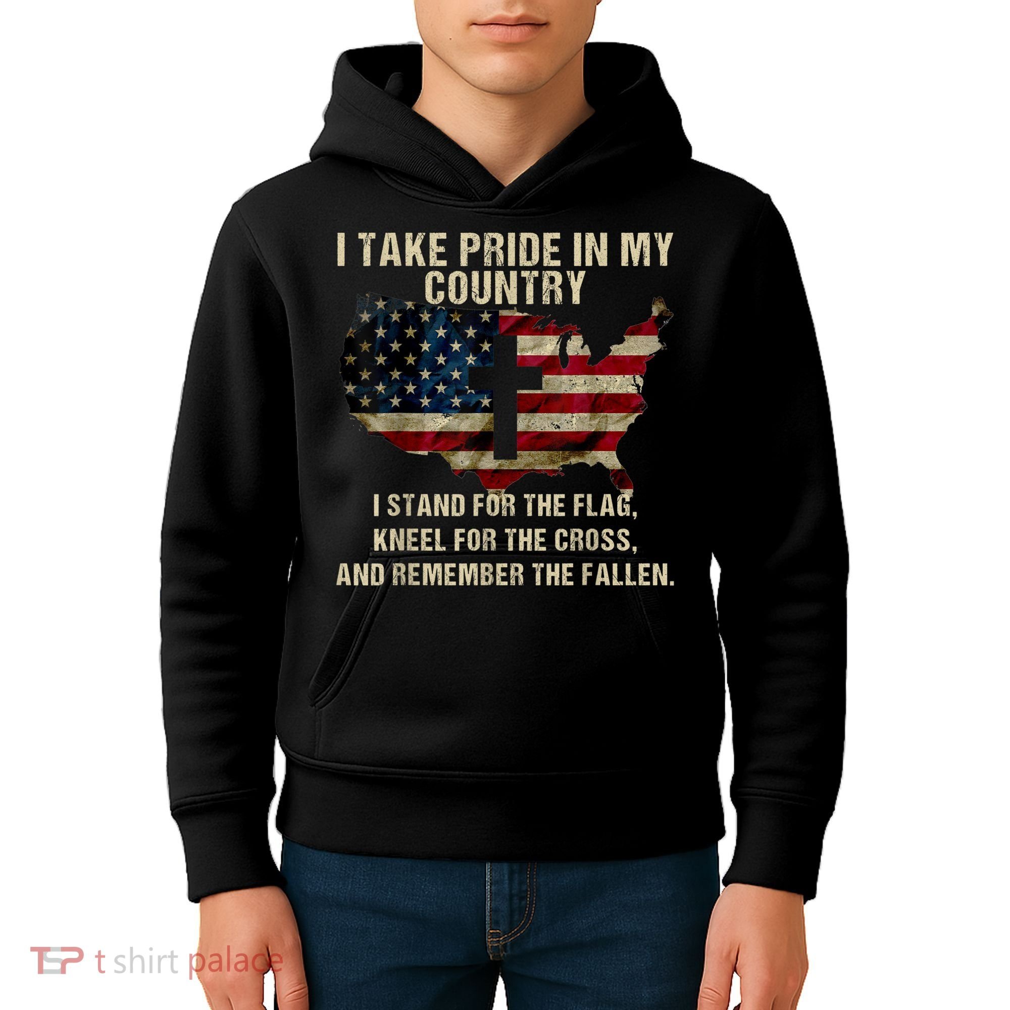 Patriotic American Flag Kids Hoodie